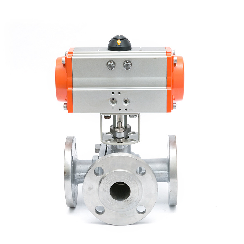 Q644F-16P不锈钢气动三通法兰球阀(图1) 22090056025_964306524.jpg
