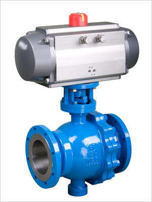 Pneumatic flange fixed ball va